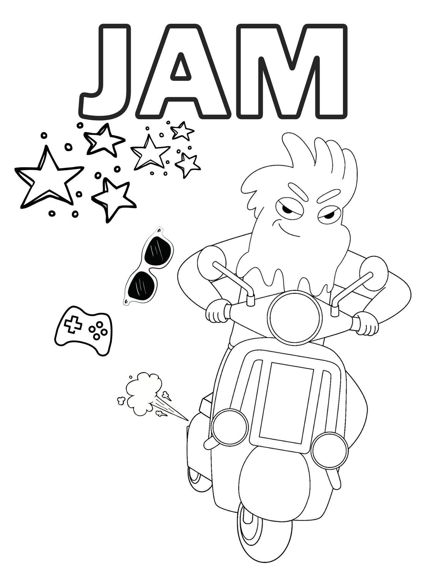 Free Download - Jam Coloring Sheet (1 Quantity = Unlimited Downloads)