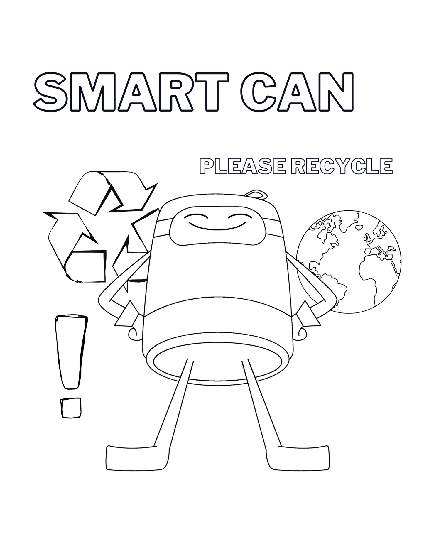 Free Download - Smart Can Coloring Sheet (1 Quantity = Unlimited Downloads)