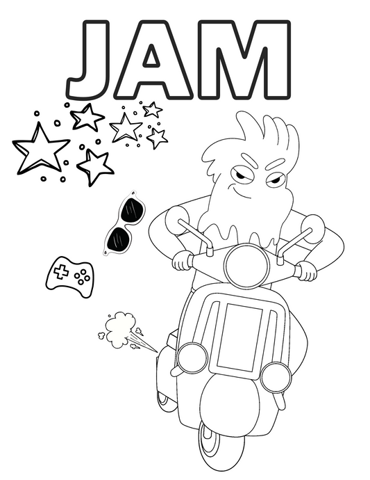 Free Download - Jam Coloring Sheet (1 Quantity = Unlimited Downloads)