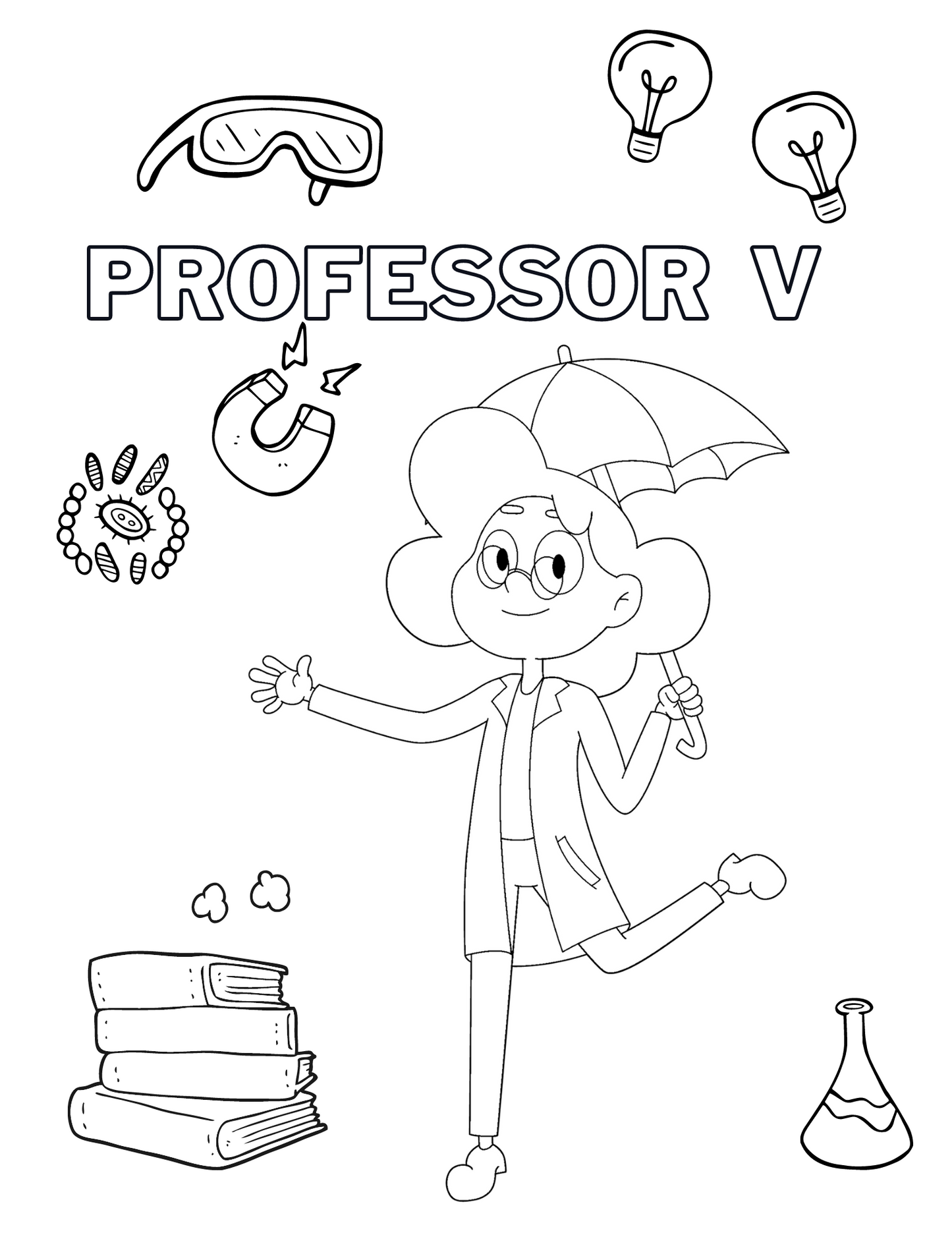 Free Download - Professor V Coloring Sheet (1 Quantity = Unlimited Downloads)
